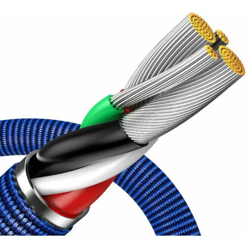 Baseus Crystal Shine Braided USB to Lightning Cable Μπλε 2m (CAJY000103)