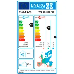 Sang TAC Κλιματιστικό Inverter 9000 BTU A++/A+ με Αντιβακτηριδιακό ΦίλτροΚωδικός: TAC-09CHSD/KEI