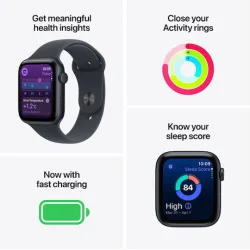 Apple Watch SE 3 Aluminium 40mm Αδιάβροχο με Παλμογράφο (Midnight Aluminium Case with Midnight Sport Band - S/M)