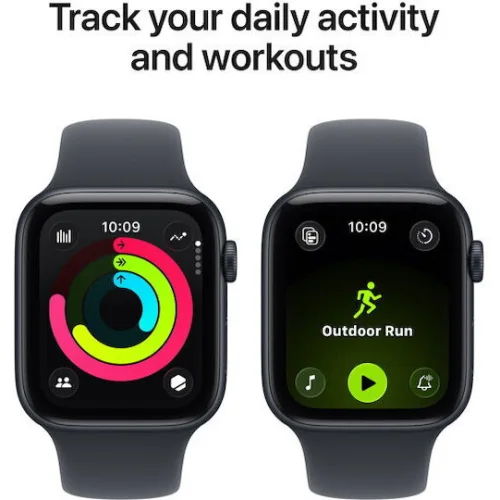 Apple Watch SE 3 Aluminium 40mm Αδιάβροχο με Παλμογράφο (Midnight Aluminium Case with Midnight Sport Band - S/M)