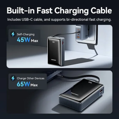 Vention Power Bank 20000mAh 65W Γκρι
