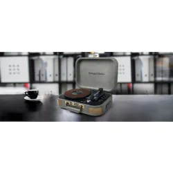 Muse MT-201 MT-201BTG Βαλιτσάκι Πικάπ με Προενίσχυση και Ενσωματωμένα Ηχεία Γκρι