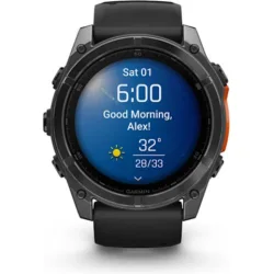 Garmin Fenix 8 Stainless Steel 51mm Αδιάβροχο Smartwatch με Παλμογράφο (Slate Grey With Black Silicone Band)