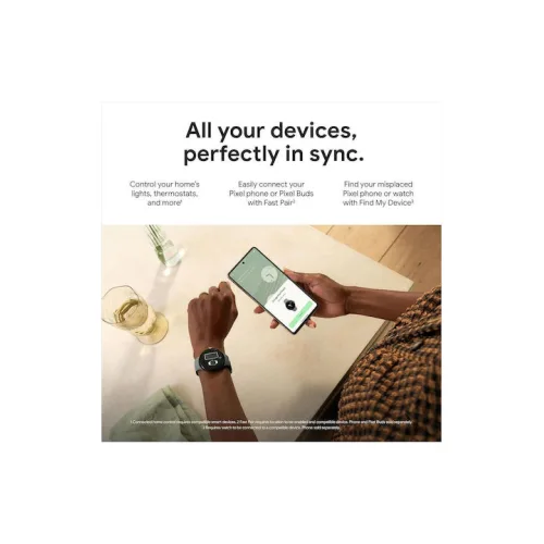 Watch Google Pixel Watch LTE 41mm Polished Silver Case with Sport Band - Chalk