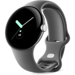 Google Pixel Watch LTE Stainless Steel 41mm με eSIM και Παλμογράφο (Polished Silver case/Charcoal Active band)