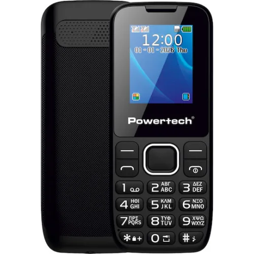 Powertech Milly Small III χωρίς Κάμερα Dual SIM Κινητό με Κουμπιά (Ελληνικό Μενού) Μαύρο