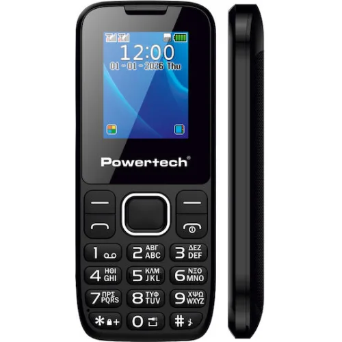 Powertech Milly Small III χωρίς Κάμερα Dual SIM Κινητό με Κουμπιά (Ελληνικό Μενού) Μαύρο