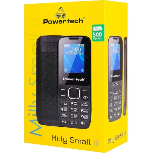 Powertech Milly Small III χωρίς Κάμερα Dual SIM Κινητό με Κουμπιά (Ελληνικό Μενού) Μαύρο