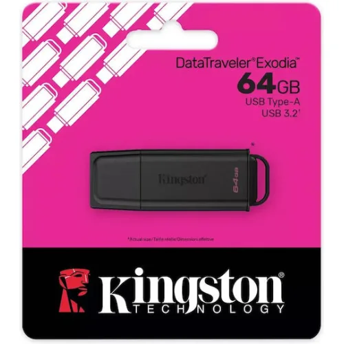 Kingston Technology DataTraveler 64GB Portable USB 3.2 Gen 1 Exodia Black