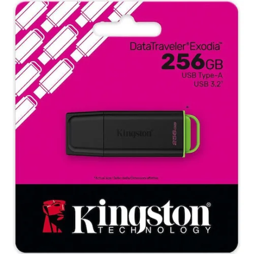 Kingston Technology Datatraveler 256gb Portable Usb 3.2 Gen 1 Exodia Black Green Dtxg2/256gb C02480