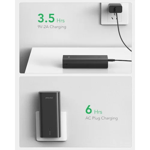 Charmast Powerbank Ultra-Compact 10000mAh PD 20W Black