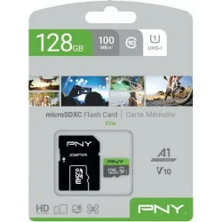 PNY Elite microSDXC UHS-I Class 10 U1 128GB With SD Adapter