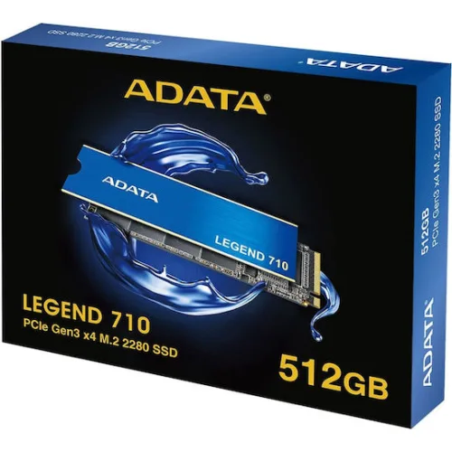 ADATA SSD M.2 NVMe PCI-E GEN3 512GB LEGEND 710 ALEG-710-512GCS, M.2 2280, NVMe PCI-E GEN3x4, READ 2400MB/s, WRITE 1600MB/s, IOPS : up to 90K/150K, 3YW.