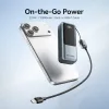VENTION Mini 10000mAh Power Bank (USB-C + USB-A) with Built-in Lanyard 22.5W Gray LED Display Type (FKOH0) (VENFKOH0)