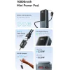 VENTION Mini 10000mAh Power Bank (USB-C + USB-A) with Built-in Lanyard 22.5W Gray LED Display Type (FKOH0) (VENFKOH0)