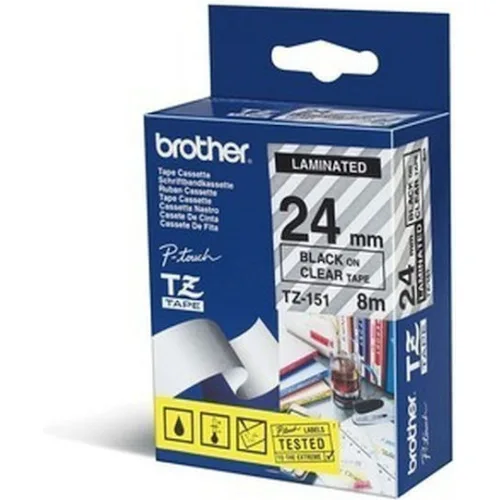 Brother Ταινία Ετικετογράφου 3m x 24mm σε Διάφανο Χρώμα Συμβατή με Brother TZe/TZΚωδικός: TZE-151