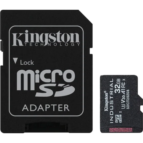 Kingston Industrial microSDHC 32GB U3 V30 A1 UHS-I 100MB/s με αντάπτορα