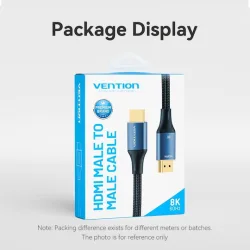 VENTION Cotton Braided 8K HDMI Male to Male Cable 5M Blue Aluminum Alloy Type (ALGLJ) (VENALGLJ)