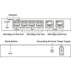 Hikvision 6 Port Smart Managed 100Mbps PoE Switch EI Series (DS-3E1106HP-EI) (HKVDS-3E1106HP-EI)