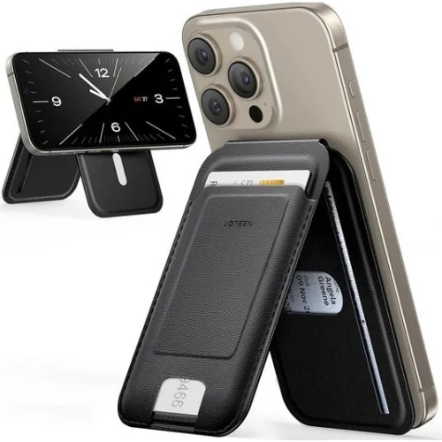 Ugreen Magnetic wallet with stand function for iPhone MagSafe LP836 leather black (45165) (UGR45165)