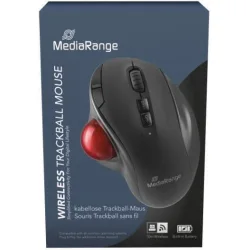 MediaRange Optical 7-Button Wireles with Trackball.Scrool Wheel, DPI 800-2400, Black/Red (MROS263)