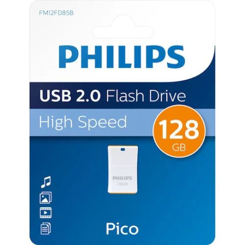 Philips Pico 128GB USB 2.0 Stick Πορτοκαλί
