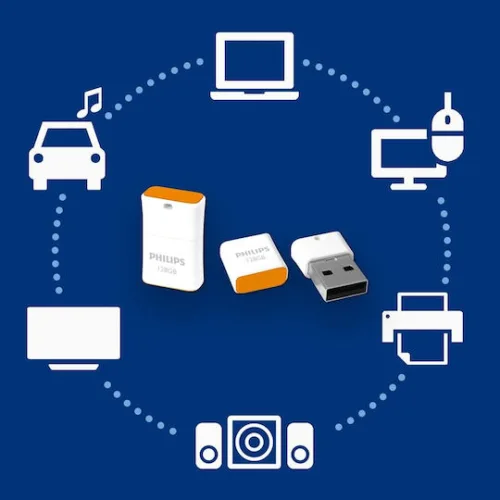 Philips Pico 128GB USB 2.0 Stick Πορτοκαλί