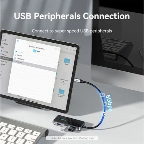 VENTION USB-C to HDMI/USB 3.0x3/SD/TF/PD Docking Station 0.15M Gray Mirrored Surface Type (TFMHB) (VENTFMHB)