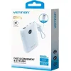 VENTION 10000mAh Power Bank (USB-C + USB-C/USB-C/USB-A) with Built-in USB-C to USB-C Cable 22.5W Blue LED Display Type (FKAL0-C) (VENFKAL0-C)