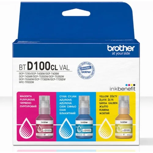 Brother BTD100 Γνήσιο Πακέτο 1 Μελανιών Εκτυπωτή InkJet Κίτρινο / Κυανό / Ματζέντα