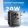 VENTION 3-Port USB (C + A + A) Universal Travel Adapter (20W/18W/18W) Black (FJEB0) (VENFJEB0)
