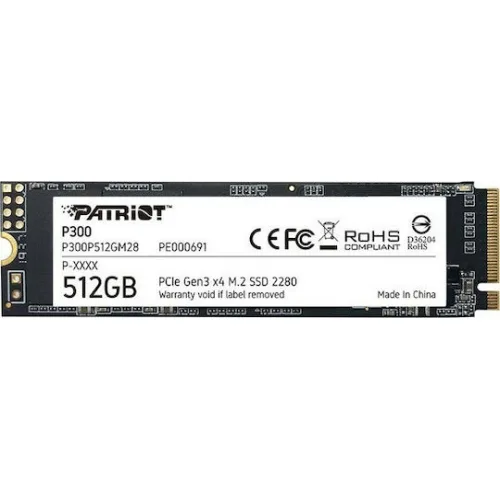 Patriot P300 SSD 512GB M.2 NVMe PCI Express 3.0 (P300P512GM28) (PATRP300P512GM28)