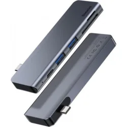 Baseus Harmonica Hub 3 Θυρών USB 3.0 με σύνδεση USB-C ΓκριΚωδικός: CAHUB-K0G