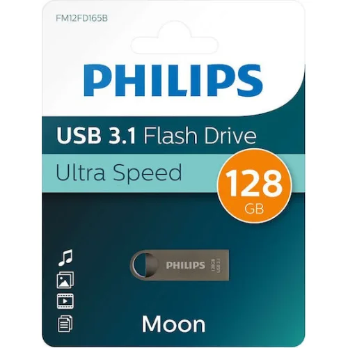 Philips Moon 128GB USB 3.1 Stick Ασημί (FM12FD165B/00) (PHIFM12FD165B-00)
