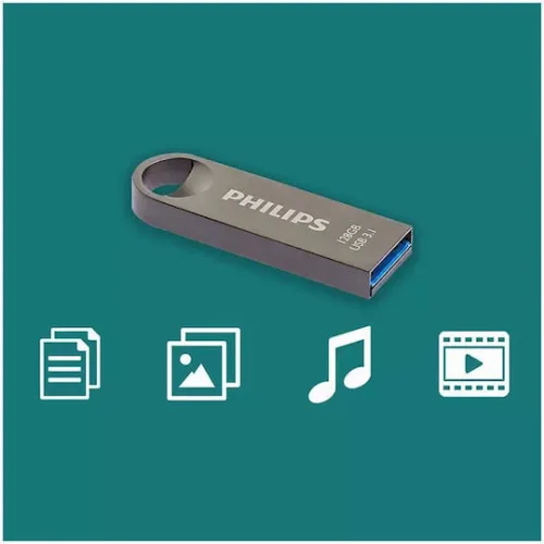 Philips Moon 128GB USB 3.1 Stick Ασημί (FM12FD165B/00) (PHIFM12FD165B-00)
