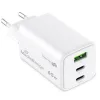 MediaRange Φορτιστής Χωρίς Καλώδιο GaN με Θύρα USB-A και 2 Θύρες USB-C 65W Power Delivery / Quick Charge 3.0 Λευκός (MRMA116-2)