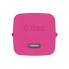 ttec SmartCharger GAN 45W PD Travel Fast Charger+ USB-C - USB-C 3A Cable Neon Pink (2SCG45CNP) (TTEC2SCG45CNP)