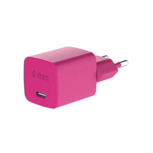 ttec SmartCharger GAN 45W PD Travel Fast Charger+ USB-C - USB-C 3A Cable Neon Pink (2SCG45CNP) (TTEC2SCG45CNP)