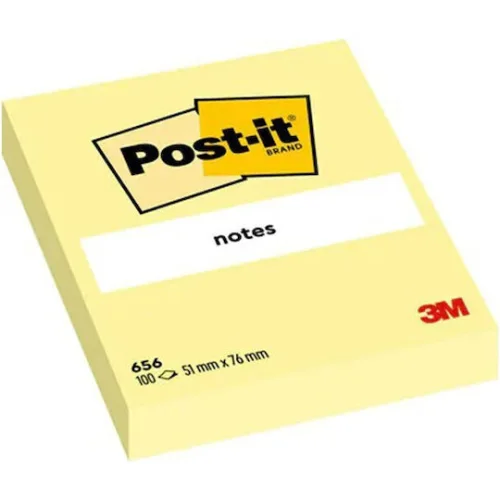 Αυτοκόλλητα Χαρτάκια 3M Post-it 76 x 51 mm (Κίτρινα) (1200 Φύλλα) (Πακέτο των 12) (656CY) (MMM656CY)