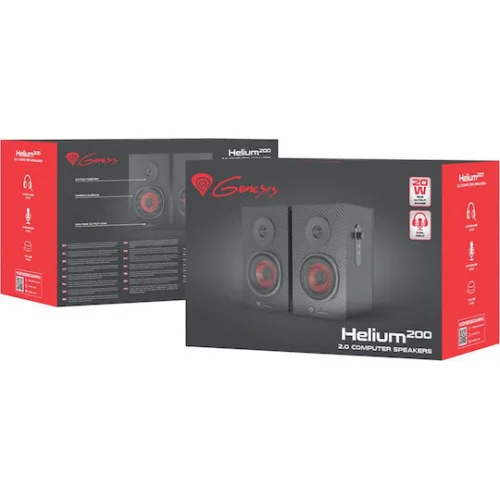 Genesis Gaming Speakers Helium 200, 2.0 Black. Wood (NCS-1305) (GNSNCS-1305)