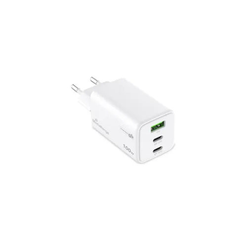MediaRange Φορτιστής Χωρίς Καλώδιο GaN με Θύρα USB-A και 2 Θύρες USB-C 100W Power Delivery Λευκός (MRMA123)