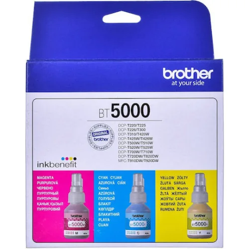 Brother BT5000 Γνήσιο Πακέτο 3 Μελανιών Εκτυπωτή InkJet Πολλαπλό (Color) (BT-5000CLVAL)