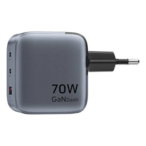 VENTION 3-Port USB (C+C+A) GaN Charger (70W/70W/22.5W) EU-Plug Gray (FEXH0-EU) (VENFEXH0-EU)