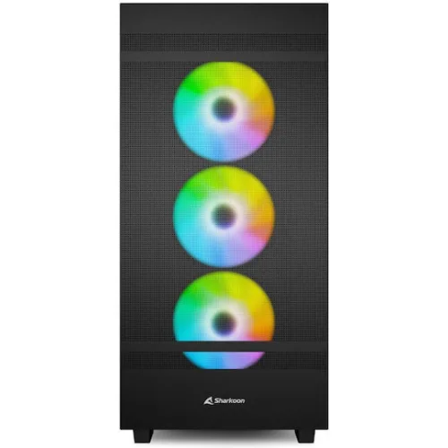 Sharkoon Rebel C50 RGB Gaming Full Tower Κουτί Υπολογιστή με Πλαϊνό Παράθυρο Μαύρο (REBELC50BRGB) (SHRREBELC50BRGB)