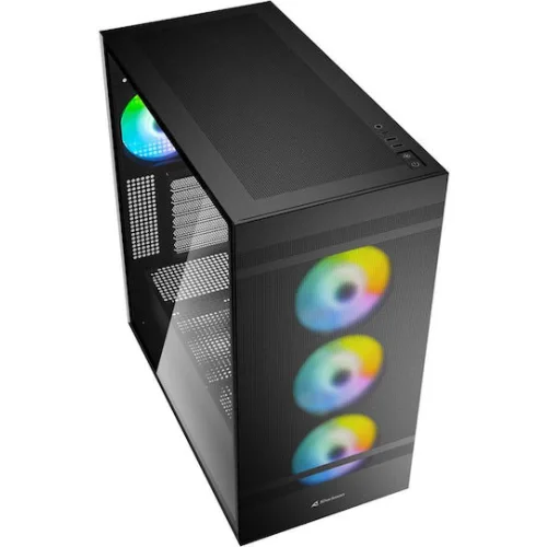 Sharkoon Rebel C50 RGB Gaming Full Tower Κουτί Υπολογιστή με Πλαϊνό Παράθυρο Μαύρο (REBELC50BRGB) (SHRREBELC50BRGB)