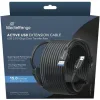 MediaRange Active USB Extension Cable, 2x USB-A Plug to 1x USB-A Socket, 2x Repeater, USB 3.0, 5 Gbps Data Transfer Rate, 15m, Black (MRCS244)