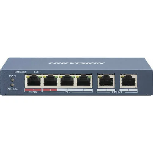 Hikvision 6 Port Unmanaged PoE Switch L2 Series (DS-3E0106P-E/M) (HKVDS-3E0106P-E-M)