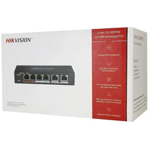 Hikvision 6 Port Unmanaged PoE Switch L2 Series (DS-3E0106P-E/M) (HKVDS-3E0106P-E-M)