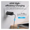 VENTION 3-Port USB (C+C+A) GaN Charger (65W/30W/30W) EU-Plug Black (FEDB0-EU) (VENFEDB0-EU)