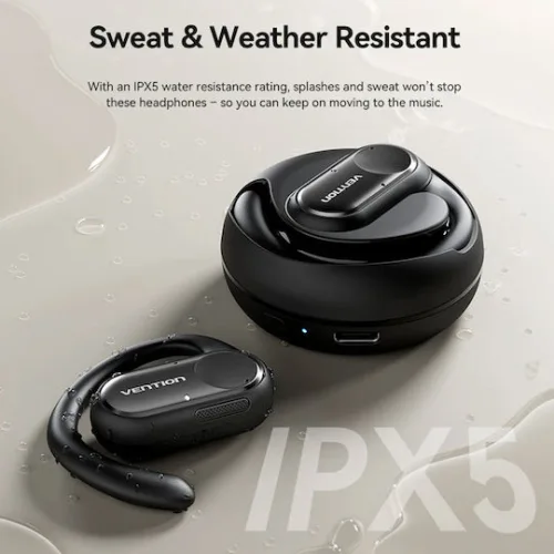 Vention OpenBeat O11 Open Ear Bluetooth Handsfree Ακουστικά με Αντοχή στον Ιδρώτα και Θήκη Φόρτισης Μπεζ